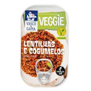 Lentilhas com Cogumelos em Caril