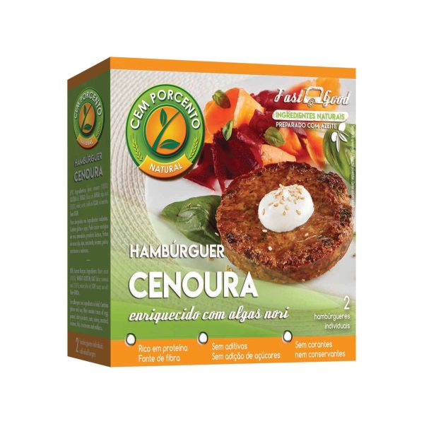 Hambúrguer Cenoura e Algas Cem Porcento