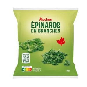 espinafres auchan folhas porções 1kg