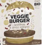 Veggie burger lentilhas e arroz integral