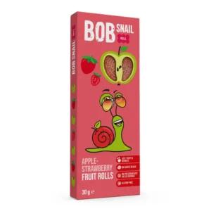 Rolinhos de fruta bob snail maçã e morango