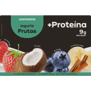 Iogurte +Proteína Morango, Coco, Mirtilo e Banana "Continente"