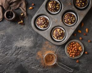 mousse de chocolate e amendoim