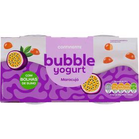 Iogurtes com bolhas de sumo