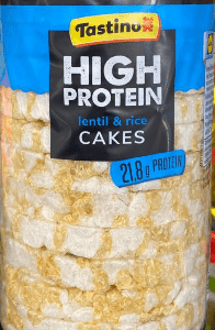 Bolacha proteica de lentilhas e arroz