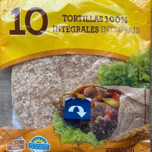 Tortilhas 100% integrais de trigo, Hacendado