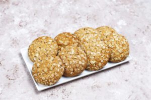 Bolachas de banana e sésamo