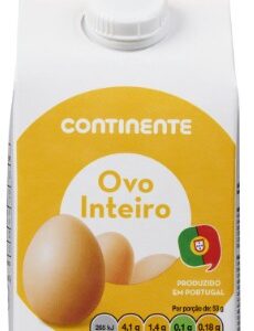 Ovos inteiros pasteurizados, Continente
