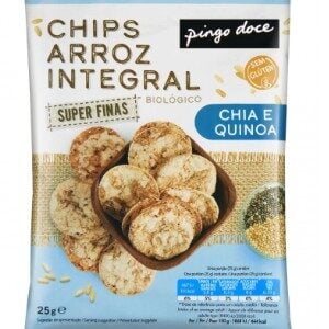 Chips de Arroz Integral com Chia e Quinoa